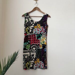 Jams World Vintage Mixed Print Shift Dress Sz 9